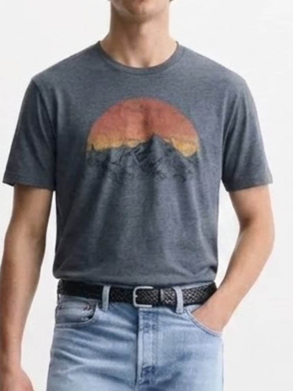 Tentree - Treeblend Vintage Sunset Graphic Tee Men's T-Shirt | Gray Charcoal: XL - Picture 2 of 16